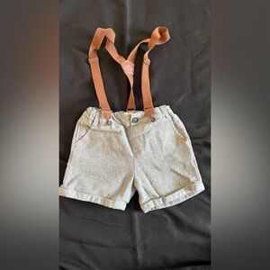 Zara boys 2/3 years suspender shorts